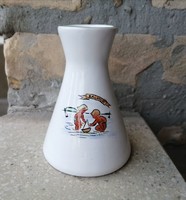 Lake Balaton souvenir, vodka memorial vase, retro scene vase, paddling children, sailing