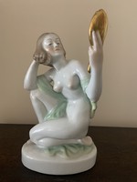 Herendi porcelán akt fésülködő figura