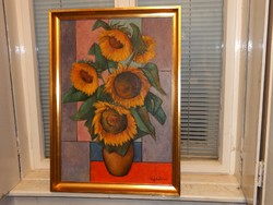  75 x 52 cm-es képhez minőségi keret, kitűnő állapotban, ajándék olaj-vászon festménnyel