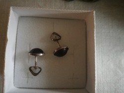 Silver onyx earrings