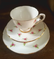 Vintage apró rózsás angol teás reggeliző szett Royal Stafford 