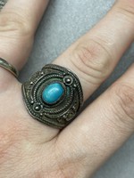 Türkiz Köves ezüst gyűrű állítható méretű 