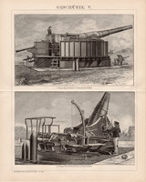 Weapons v. And iv., Vi., Monochrome print 1893, German, original, cannon, machine gun, rapid fire, old