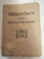 Zsoldkönyv, egyben személyazonossági igazolvány, 2.világháborús 