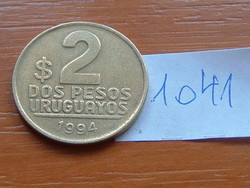 URUGUAY 2 PESOS 1994 ARTIGAS SO (SANTIAGO) # 1041