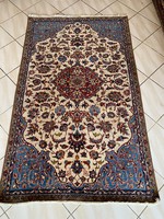 Hand-knotted antique Isfahan Persian carpet 106x180