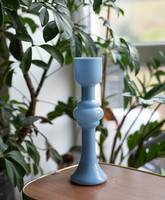 Mid century modern design üveg - retro üveg váza - babakék tejüveg - karcag berekfürdő?