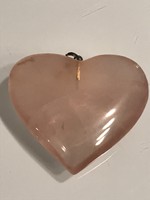 Rózsakvarc szív alakú medál, 3,5 x 3,5 cm!