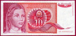 Külföldi bankjegy - - - Jugoszlávia  1990  10 dinár