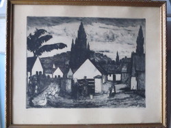 Very nice old etching from the 1950s-60s with 