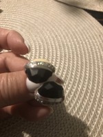 Gyönyörűséges fekete fehér köves ezüst gyűrű