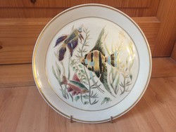 Zsolnay porcelán halas falitányér tál dísz tányér 1970-es évekből