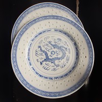 Kínai rizsszemes lapos tányér 2 db Pótlásra