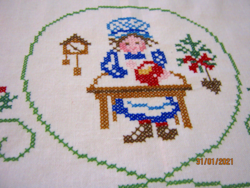 Cross stitched tablecloth