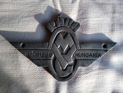 Régi RÁBA Magyar Vagon és Gépgyáras alumínium tábla