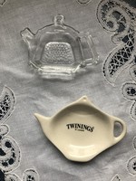 Tea filter tartó, üvegből, Twinings fajansz