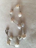Izraeli ezüst nyaklánc-nyakék gyönggyel