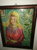 K. Zoltán - kislány portré, csodás antik olajfestmény, szignózott!-1 forintról,garanciával!