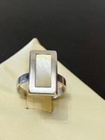 Art-deco stílusú ezüst gyűrű gyöngyház díszítéssel