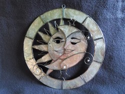 Bertus1 részére Nap és Hold - gyönyörű művészi kagylóhéj-fém  falikép