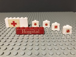 Lego Legoland 363 Hospital Kórház 1975ből - Eredeti matricás elemei