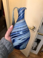 Cseh üveg váza, 20 cm magasságú, hibatlan darab.