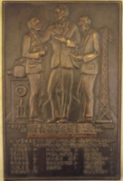 1932 bronz. emlékplakett márványlapon