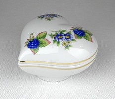 1D166 Szív alakú szeder mintás Hollóházi porcelán bonbonier