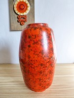 Retro,vintage,piros iparművész kerámia váza