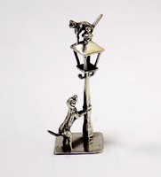 Ezüst cica-kutya miniatűr figura (ZAL-BI41008)