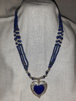 Ezüst nyaklánc - lapis lazuli és ezüst. Ingyenes szállítás