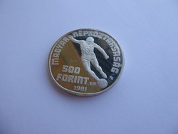 Labdarugó világbajnokság, 500 Ft ezüst érme, 1981, PP, 28gr