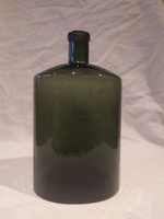 Antique green kores rt budapest embossed ink glass bottle