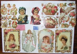 Régi, vintage domborított papír képek, bájos kislányok, angyal figura-nem antik darabok!