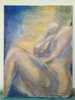 Kortárs festmény olaj vászon női akt szignált jobbra lent Nr.120