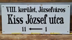 "VIII. kerület, Józsefváros Kiss József utca 1 - 11" fém zománc utcatábla (1536)
