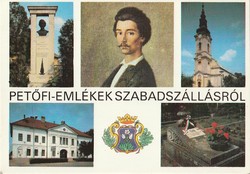 Retro képeslap, Petőfi emlékek Szabadszállásról