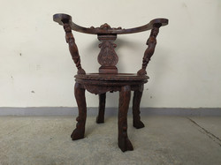 Antik reneszánsz dúsan faragott forgós karfás szék karos szék 18-19. század