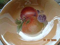 1920 Wehinger horn fruit patterned eosin bowl with 