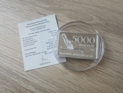 Duna-Dráva nemzeti park ezüst 5000 Ft 31,46 gramm 0,925 Ritka PP