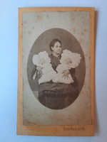 Antik fotó, vizitkártya, Klein Mark és Fia, Unghvar (Ungvár)