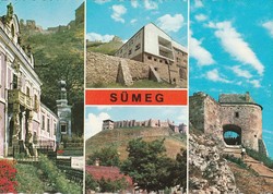 Retro képeslap, Sümeg, városképek