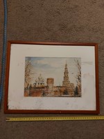 Kovács Ernő: Orosz templom, festmény, akvarell, cím, méret jelezve, katalogizálva..