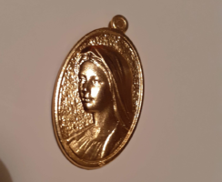 Beautiful gold-plated Mary pendant with Jesus on the back