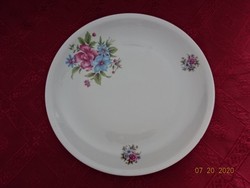 Alföldi porcelán lapos tányér, lila/kék virággal.