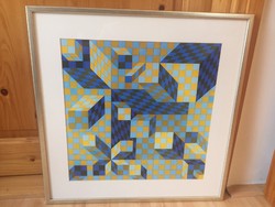 Victor Vasarely ofszet nyomat grafika op-art absztrakt