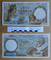Franciaország 100 frank 1941 kiváló állapotban minimális hajtás  3000.-Ft + posta