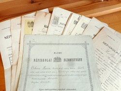 10 db. régi népiskolai iskolai bizonyítvány Budapest és környéke (1901-1944)