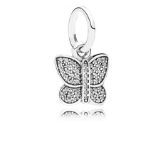 Pandora szikrázó pillangó ezüst charm/medál cirkóniával
