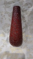 Zsolnay ritka piros repesztett mázas eozin váza